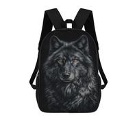 sinyumoney Mochilas Escolares Infantiles Impresas En 3D 17inch Majestic Black Wolf Portrait Mochila De Viaje Ligera Mochila Para Libros Niños Niños Niñas Mochila Escolar