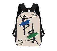 sinyumoney Mochilas Escolares Infantiles Impresas En 3D 17inch Modern Dance Ballet Poster Mochila De Viaje Ligera Mochila Para Libros Niños Niños Niñas Mochila Escolar