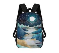 sinyumoney Mochilas Escolares Infantiles Impresas En 3D 17inch Moon Glow Mochila De Viaje Ligera Mochila Para Libros Niños Niños Niñas Mochila Escolar