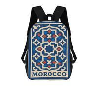 sinyumoney Mochilas Escolares Infantiles Impresas En 3D 17inch Morocco Geometric Pattern Art Mochila De Viaje Ligera Mochila Para Libros Niños Niños Niñas Mochila Escolar
