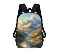 sinyumoney Mochilas Escolares Infantiles Impresas En 3D 17inch Mountain Lake Scenery Mochila De Viaje Ligera Mochila Para Libros Niños Niños Niñas Mochila Escolar