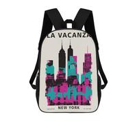 sinyumoney Mochilas Escolares Infantiles Impresas En 3D 17inch New York City Retro Poster Mochila De Viaje Ligera Mochila Para Libros Niños Niños Niñas Mochila Escolar