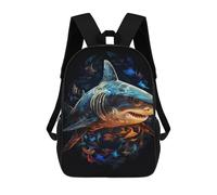 sinyumoney Mochilas Escolares Infantiles Impresas En 3D 17inch Oceanic Great White Shark Mochila De Viaje Ligera Mochila Para Libros Niños Niños Niñas Mochila Escolar