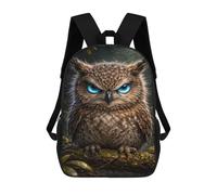 sinyumoney Mochilas Escolares Infantiles Impresas En 3D 17inch Owl with Piercing Blue Eyes Portrait Mochila De Viaje Ligera Mochila Para Libros Niños Niños Niñas Mochila Escolar