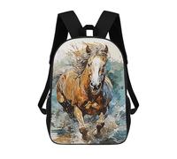 sinyumoney Mochilas Escolares Infantiles Impresas En 3D 17inch Painting Horse Mochila De Viaje Ligera Mochila Para Libros Niños Niños Niñas Mochila Escolar
