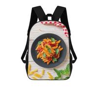 sinyumoney Mochilas Escolares Infantiles Impresas En 3D 17inch Penne Pasta in Tomato Mochila De Viaje Ligera Mochila Para Libros Niños Niños Niñas Mochila Escolar
