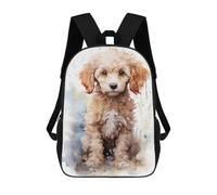 sinyumoney Mochilas Escolares Infantiles Impresas En 3D 17inch Puppy Poodle in Watercolor Mochila De Viaje Ligera Mochila Para Libros Niños Niños Niñas Mochila Escolar