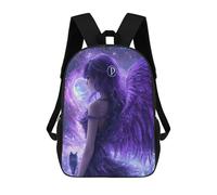 sinyumoney Mochilas Escolares Infantiles Impresas En 3D 17inch Purple Angel Wings Fantasy Artwork Mochila De Viaje Ligera Mochila Para Libros Niños Niños Niñas Mochila Escolar