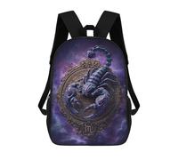 sinyumoney Mochilas Escolares Infantiles Impresas En 3D 17inch Purple Scorpio Zodiac Art Print Mochila De Viaje Ligera Mochila Para Libros Niños Niños Niñas Mochila Escolar