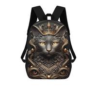 sinyumoney Mochilas Escolares Infantiles Impresas En 3D 17inch Queen Cat Golden Art Deco Mochila De Viaje Ligera Mochila Para Libros Niños Niños Niñas Mochila Escolar