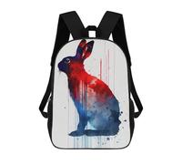 sinyumoney Mochilas Escolares Infantiles Impresas En 3D 17inch Rabbit Watercolor Mochila De Viaje Ligera Mochila Para Libros Niños Niños Niñas Mochila Escolar