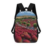 sinyumoney Mochilas Escolares Infantiles Impresas En 3D 17inch Red Carpet Hillside Paradise Mochila De Viaje Ligera Mochila Para Libros Niños Niños Niñas Mochila Escolar