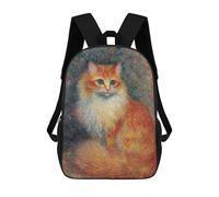 sinyumoney Mochilas Escolares Infantiles Impresas En 3D 17inch Renoir's Orange Cat Painting Mochila De Viaje Ligera Mochila Para Libros Niños Niños Niñas Mochila Escolar