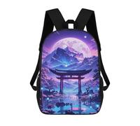 sinyumoney Mochilas Escolares Infantiles Impresas En 3D 17inch Sakura Moonlit Lake Mochila De Viaje Ligera Mochila Para Libros Niños Niños Niñas Mochila Escolar