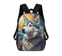 sinyumoney Mochilas Escolares Infantiles Impresas En 3D 17inch Siberian Husky Night Sky Mochila De Viaje Ligera Mochila Para Libros Niños Niños Niñas Mochila Escolar
