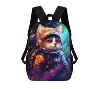 sinyumoney Mochilas Escolares Infantiles Impresas En 3D 17inch Space Cat Adventure -1 Mochila De Viaje Ligera Mochila Para Libros Niños Niños Niñas Mochila Escolar
