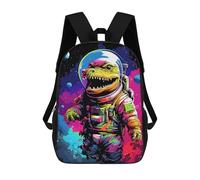 sinyumoney Mochilas Escolares Infantiles Impresas En 3D 17inch Space Dinosaur Astronaut Art Print-4 Mochila De Viaje Ligera Mochila Para Libros Niños Niños Niñas Mochila Escolar