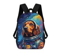 sinyumoney Mochilas Escolares Infantiles Impresas En 3D 17inch Space Dog Adventure -60 Mochila De Viaje Ligera Mochila Para Libros Niños Niños Niñas Mochila Escolar