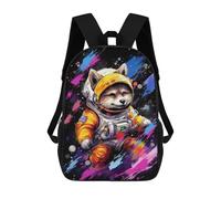 sinyumoney Mochilas Escolares Infantiles Impresas En 3D 17inch Space Dog Astronaut Art Print-2 Mochila De Viaje Ligera Mochila Para Libros Niños Niños Niñas Mochila Escolar