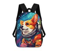 sinyumoney Mochilas Escolares Infantiles Impresas En 3D 17inch Space Dog DJ Costume Mochila De Viaje Ligera Mochila Para Libros Niños Niños Niñas Mochila Escolar