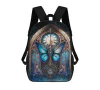 sinyumoney Mochilas Escolares Infantiles Impresas En 3D 17inch Steampunk Butterfly Clock Art Print Mochila De Viaje Ligera Mochila Para Libros Niños Niños Niñas Mochila Escolar