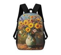 sinyumoney Mochilas Escolares Infantiles Impresas En 3D 17inch Sunflower Bouquet in Blue Vase-2 Mochila De Viaje Ligera Mochila Para Libros Niños Niños Niñas Mochila Escolar