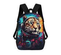 sinyumoney Mochilas Escolares Infantiles Impresas En 3D 17inch Tiger Astronaut Space Art Mochila De Viaje Ligera Mochila Para Libros Niños Niños Niñas Mochila Escolar