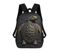 sinyumoney Mochilas Escolares Infantiles Impresas En 3D 17inch Turtle Gold Decor Mochila De Viaje Ligera Mochila Para Libros Niños Niños Niñas Mochila Escolar