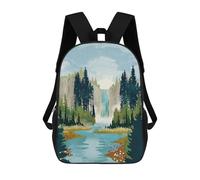 sinyumoney Mochilas Escolares Infantiles Impresas En 3D 17inch Waterfall Vista Mochila De Viaje Ligera Mochila Para Libros Niños Niños Niñas Mochila Escolar
