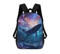 sinyumoney Mochilas Escolares Infantiles Impresas En 3D 17inch Whale in A Colorful Ocean Mochila De Viaje Ligera Mochila Para Libros Niños Niños Niñas Mochila Escolar