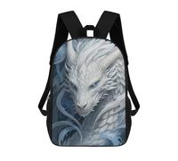 sinyumoney Mochilas Escolares Infantiles Impresas En 3D 17inch White Dragon Fantasy Artwork Mochila De Viaje Ligera Mochila Para Libros Niños Niños Niñas Mochila Escolar