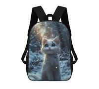 sinyumoney Mochilas Escolares Infantiles Impresas En 3D 17inch Winter Wonderland Kitten Mochila De Viaje Ligera Mochila Para Libros Niños Niños Niñas Mochila Escolar