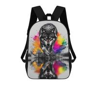 sinyumoney Mochilas Escolares Infantiles Impresas En 3D 17inch Wolf Spirit Animal Print Mochila De Viaje Ligera Mochila Para Libros Niños Niños Niñas Mochila Escolar