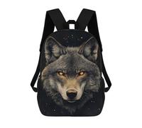 sinyumoney Mochilas Escolares Infantiles Impresas En 3D 17inch Wolf with Glowing Eyes Mochila De Viaje Ligera Mochila Para Libros Niños Niños Niñas Mochila Escolar