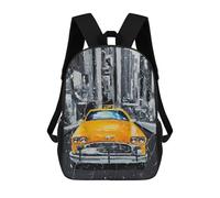 sinyumoney Mochilas Escolares Infantiles Impresas En 3D 17inch Yellow Taxi Mochila De Viaje Ligera Mochila Para Libros Niños Niños Niñas Mochila Escolar