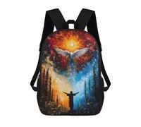 sinyumoney Mochilas Escolares Infantiles Impresas En 3D Angel Wings And Sun Mochila De Viaje Ligera Mochila Para Libros Niños Niñas Mochila Escolar 17inch