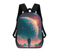 sinyumoney Mochilas Escolares Infantiles Impresas En 3D Astronaut Gazing at Planets -5 Mochila De Viaje Ligera Mochila Para Libros Niños Niñas Mochila Escolar 17inch