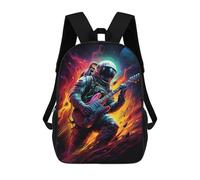 sinyumoney Mochilas Escolares Infantiles Impresas En 3D Astronaut Guitarist in Space Mochila De Viaje Ligera Mochila Para Libros Niños Niñas Mochila Escolar 17inch