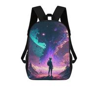 sinyumoney Mochilas Escolares Infantiles Impresas En 3D Astronaut in Alien Landscape -7 Mochila De Viaje Ligera Mochila Para Libros Niños Niñas Mochila Escolar 17inch