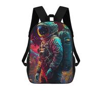 sinyumoney Mochilas Escolares Infantiles Impresas En 3D Astronaut in Colorful Space Mochila De Viaje Ligera Mochila Para Libros Niños Niñas Mochila Escolar 17inch