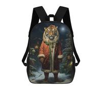sinyumoney Mochilas Escolares Infantiles Impresas En 3D Beauty Tiger Xmas Mochila De Viaje Ligera Mochila Para Libros Niños Niñas Mochila Escolar 17inch