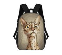 sinyumoney Mochilas Escolares Infantiles Impresas En 3D Bengal Cat Caricature Mochila De Viaje Ligera Mochila Para Libros Niños Niñas Mochila Escolar 17inch