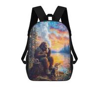 sinyumoney Mochilas Escolares Infantiles Impresas En 3D Bigfoot Sunset Mochila De Viaje Ligera Mochila Para Libros Niños Niñas Mochila Escolar 17inch