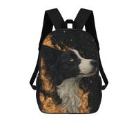 sinyumoney Mochilas Escolares Infantiles Impresas En 3D Border Collie Dog in Space Mochila De Viaje Ligera Mochila Para Libros Niños Niñas Mochila Escolar 17inch