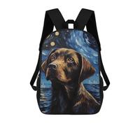 sinyumoney Mochilas Escolares Infantiles Impresas En 3D Brown Labrador Dog Mochila De Viaje Ligera Mochila Para Libros Niños Niñas Mochila Escolar 17inch