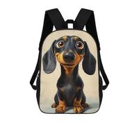 sinyumoney Mochilas Escolares Infantiles Impresas En 3D Cartoon Dachshund Portrait Mochila De Viaje Ligera Mochila Para Libros Niños Niñas Mochila Escolar 17inch