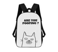 sinyumoney Mochilas Escolares Infantiles Impresas En 3D Cat Are You Pooping Funny Mochila De Viaje Ligera Mochila Para Libros Niños Niñas Mochila Escolar 17inch