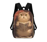 sinyumoney Mochilas Escolares Infantiles Impresas En 3D Chubby Cat on Toilet 2 Mochila De Viaje Ligera Mochila Para Libros Niños Niñas Mochila Escolar 17inch