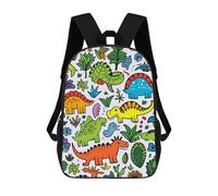 sinyumoney Mochilas Escolares Infantiles Impresas En 3D Colorful Dinosaur Sticker Set Mochila De Viaje Ligera Mochila Para Libros Niños Niñas Mochila Escolar 17inch