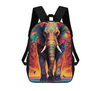 sinyumoney Mochilas Escolares Infantiles Impresas En 3D Colorful Elephant Artwork-5 Mochila De Viaje Ligera Mochila Para Libros Niños Niñas Mochila Escolar 17inch